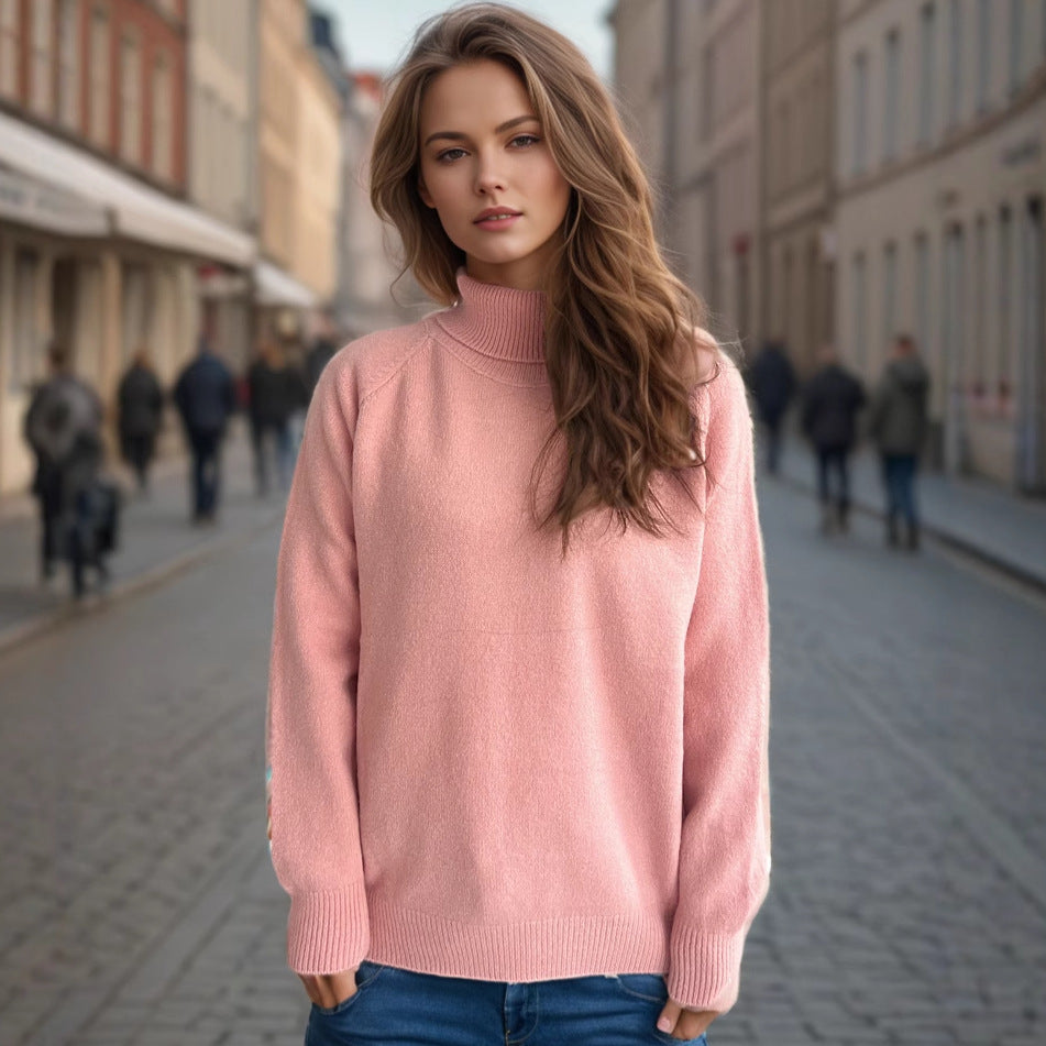 Dame hyggelig turtleneck sweater lavet af blød tekstur Stilla