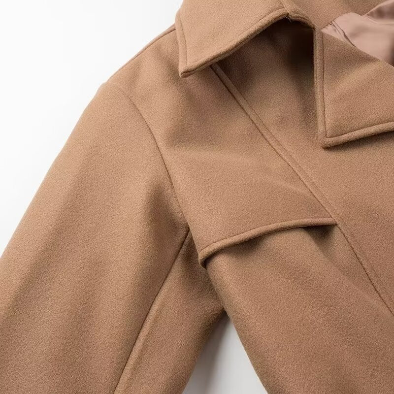 Dame Mode Trenchcoat med figursyet snit og dobbeltryksbehandling Stilla
