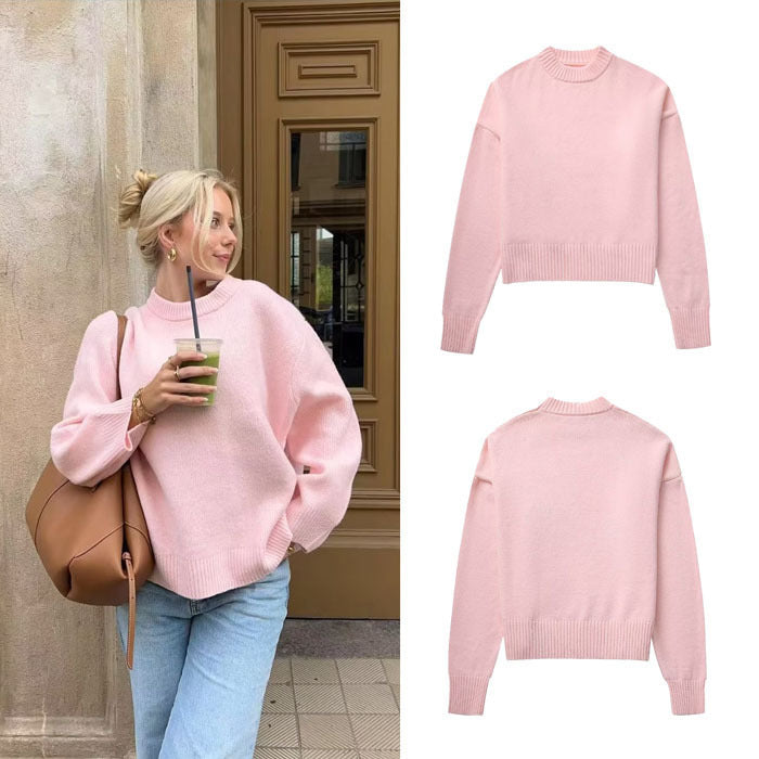Dame asymmetrisk blød strikpullover Stilla