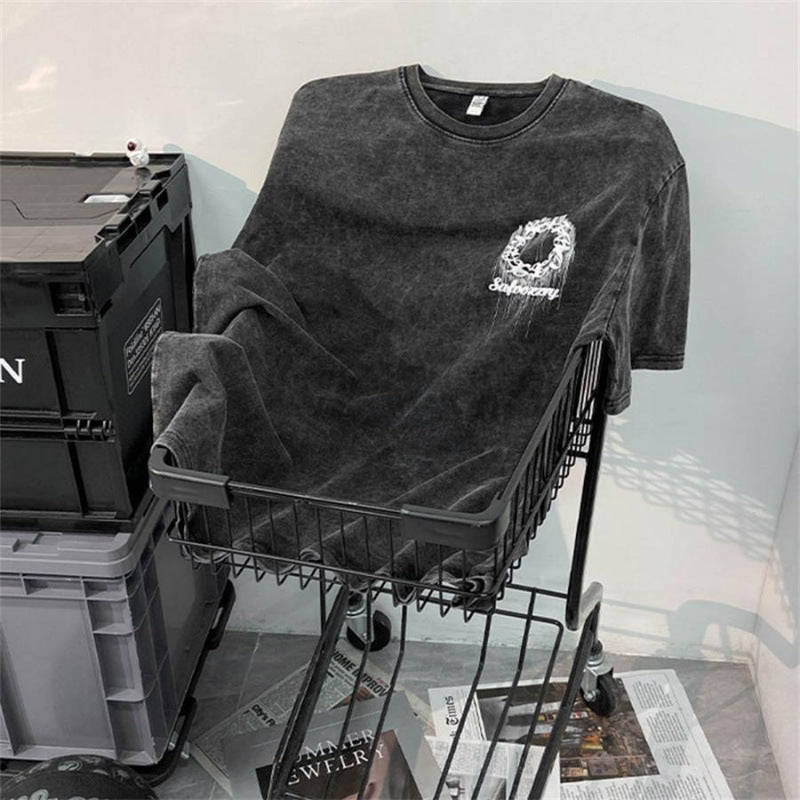 Dame T-shirt med kreativt skrift og urban design Stilla