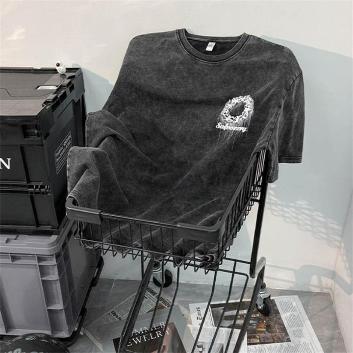 Dame T-shirt med kreativt skrift og urban design Stilla