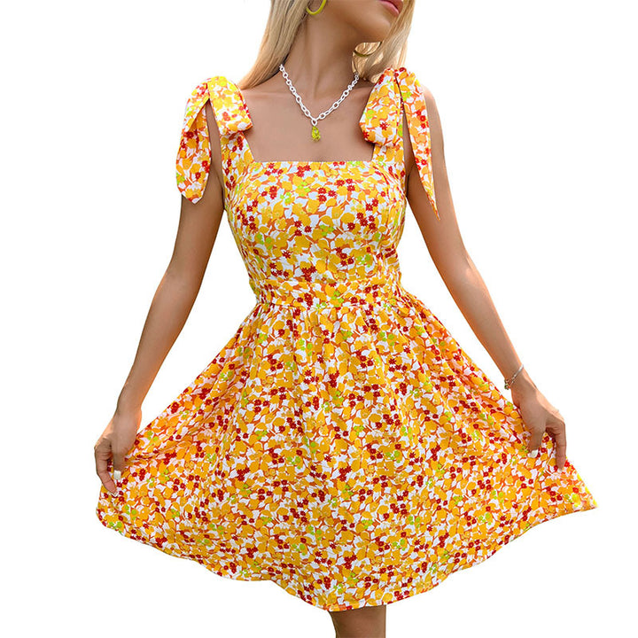 Dame Floral Print Sommerkjole Stilla