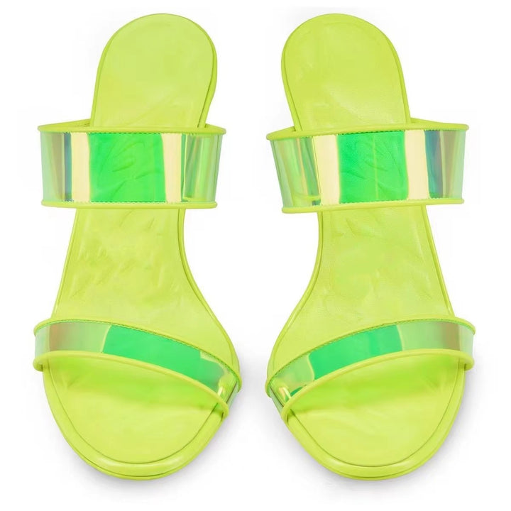 Dame Strappy Højhælede Slide Sandaler med gennemsigtige Remme Stilla