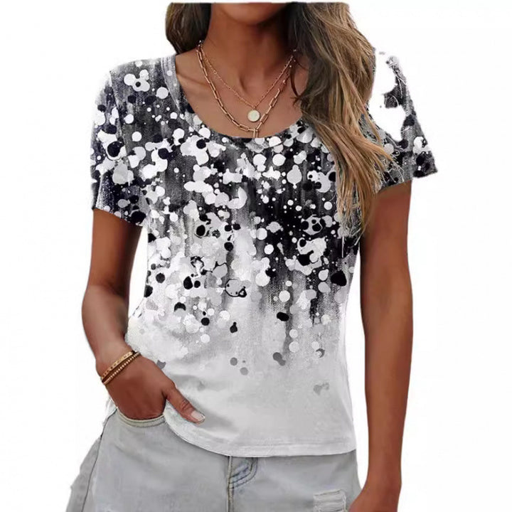 Dame Kunstnerisk Mønstret Kortærmet T-Shirt Stilla