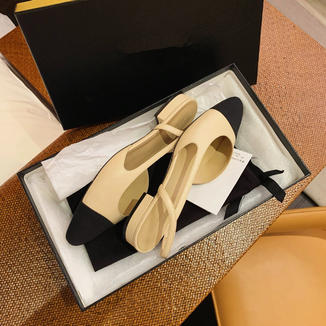 Dame Slingback-flade med åben tå og flatterende udskæringsdesign Stilla