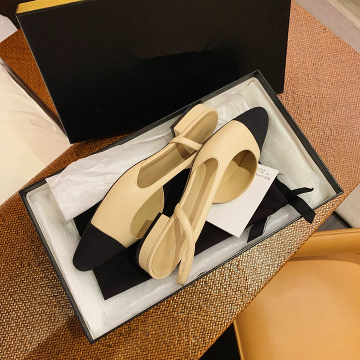Dame Slingback-flade med åben tå og flatterende udskæringsdesign Stilla
