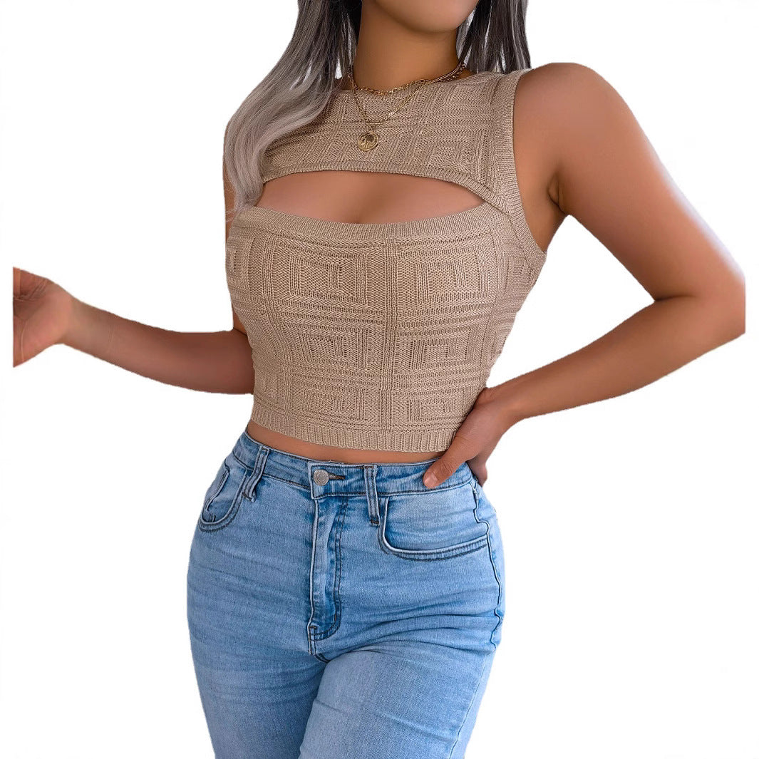 Dame Finesse Crop-Top med moderigtigt udskæring Stilla