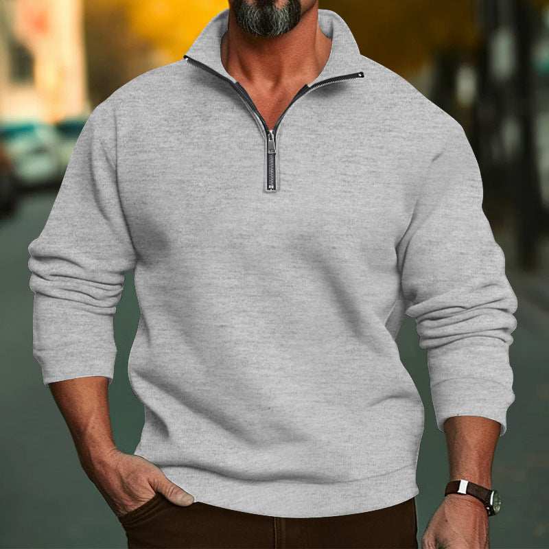 Herrer Sporty Pullover med højt sluttende lynlås og blødt foder Stilla