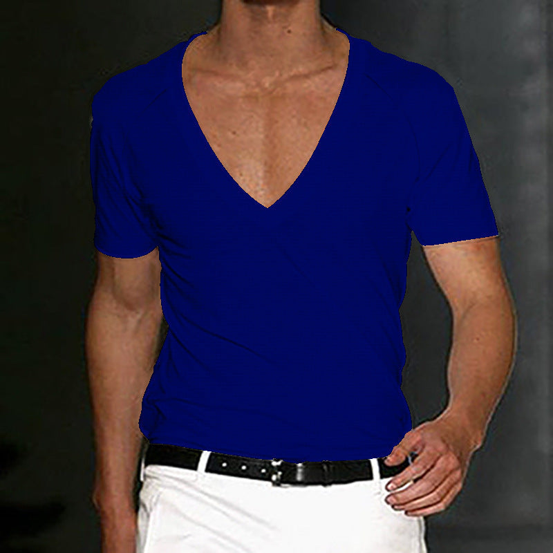 Herrer moderne V-hals T-shirt med åndbare egenskaber Stilla