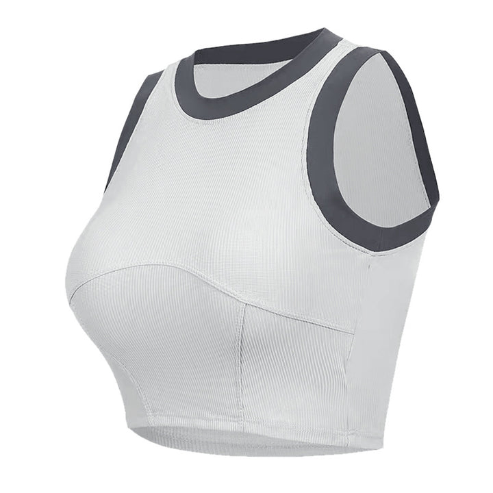 Dame Sporty Kort Top med åndbart ribdesign og elegant snit Stilla