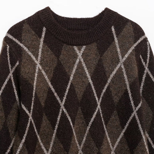 Femme Argyle Strikpullover Stilla