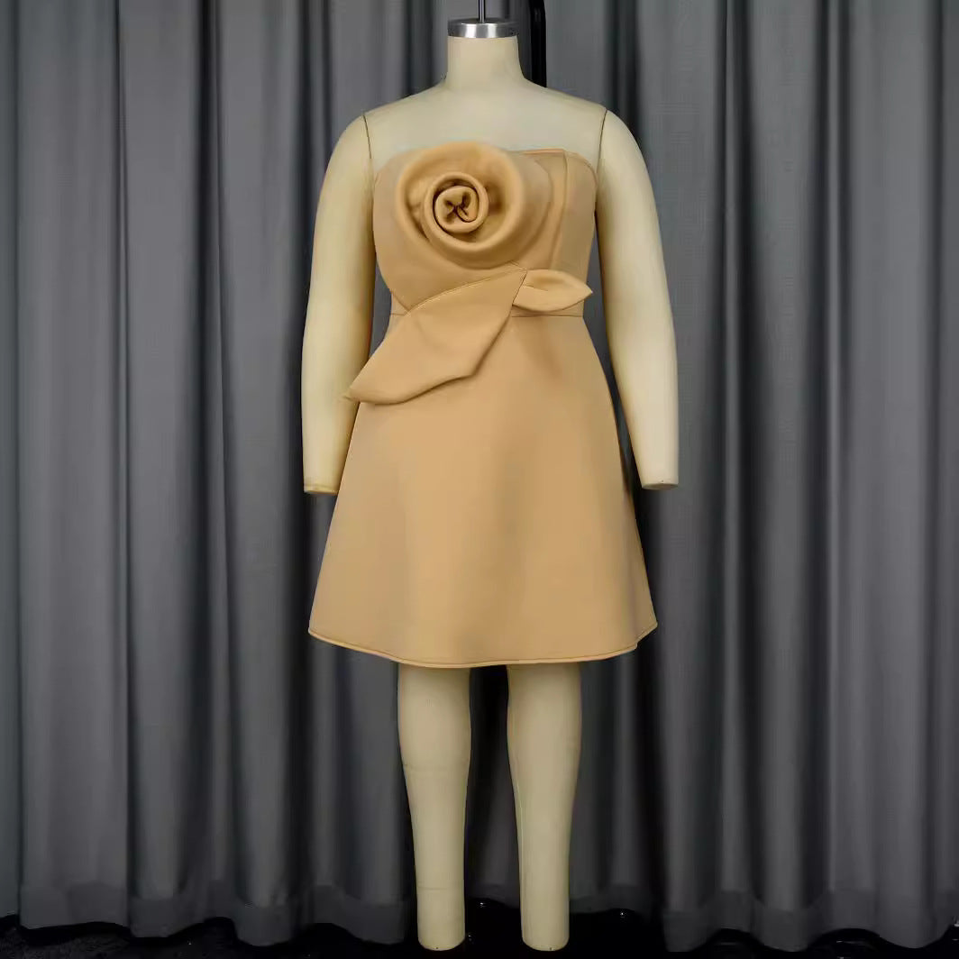 Dame Charmerende Aftenkjole med floral Drapering Skovae