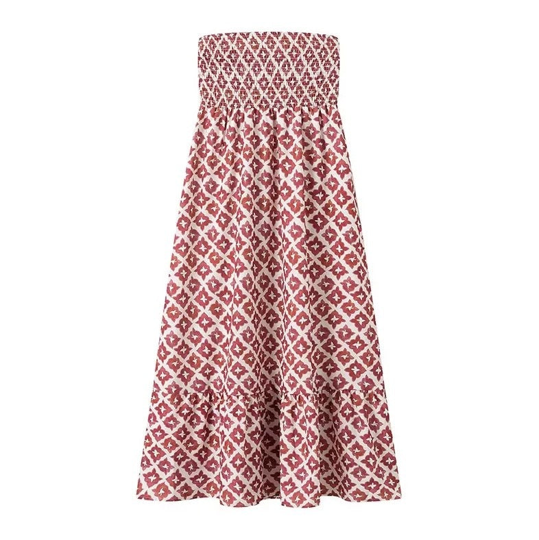 Femme Maxikjole med stilfuld Crop-Top Stilla