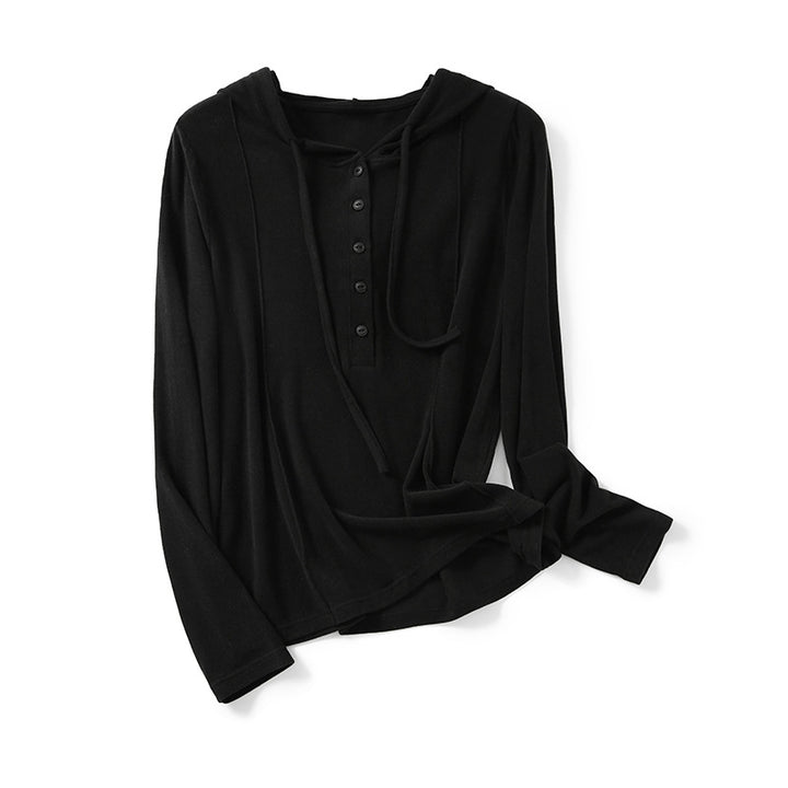 Femme Button-Up Hoodie Let Pullover Stilla