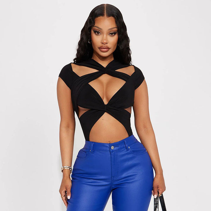 Dame Cut-Out Body med kreativt indpakningsdesign Skovae