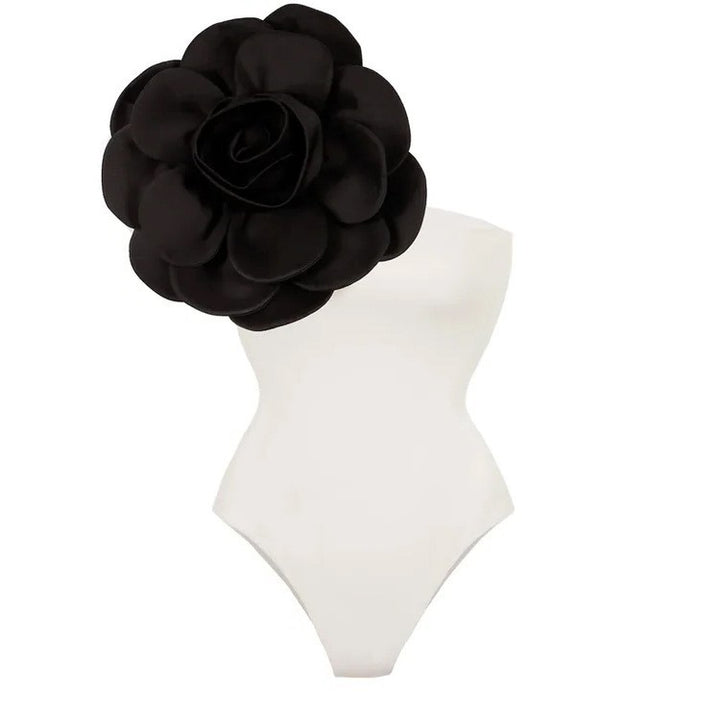 Dame Elegant One-Piece with Artistic Flower Decoration Skovae