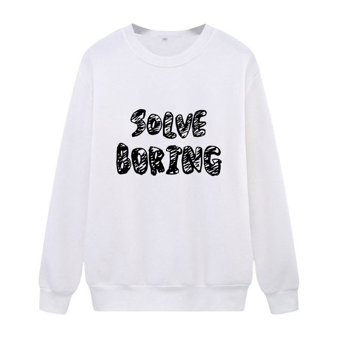 Kvindernes casual sweatshirt med kreativ skrifttype Skovae
