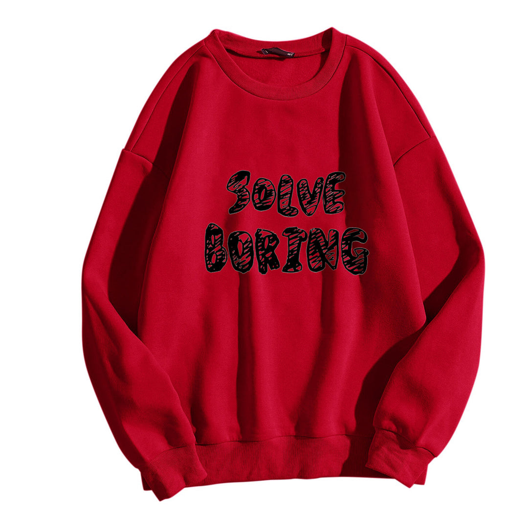 Kvindernes casual sweatshirt med kreativ skrifttype Skovae