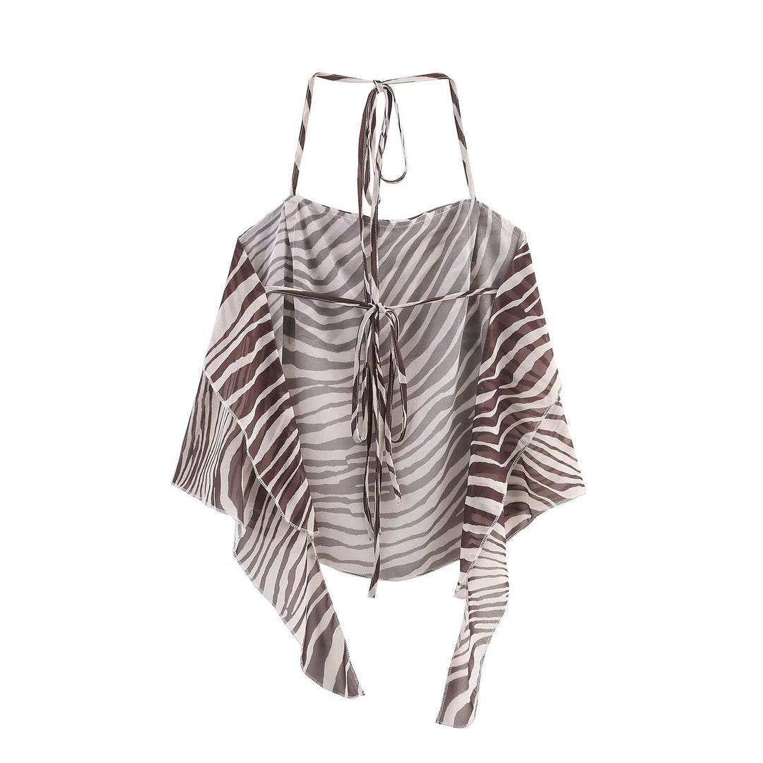 Femme Lagdelt Zebra-Print Haltertop Stilla