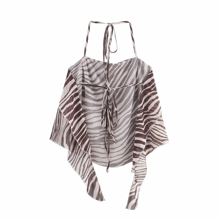 Femme Lagdelt Zebra-Print Haltertop Stilla
