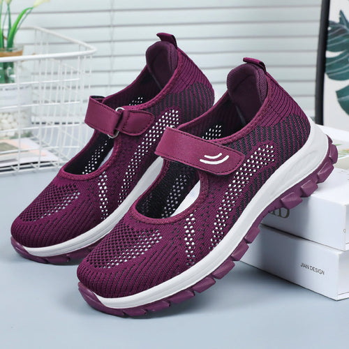 Dame Slip-On Sportssko med åndbart netstruktur og justerbar velcro Stilla