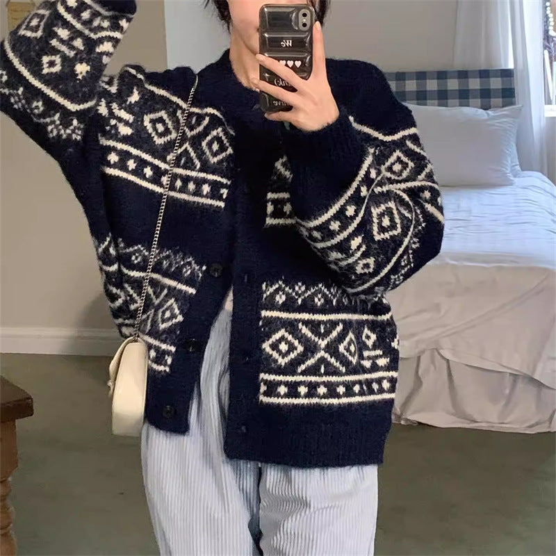 Dame casual cardigan med unikt mønster og blødt materiale Stilla