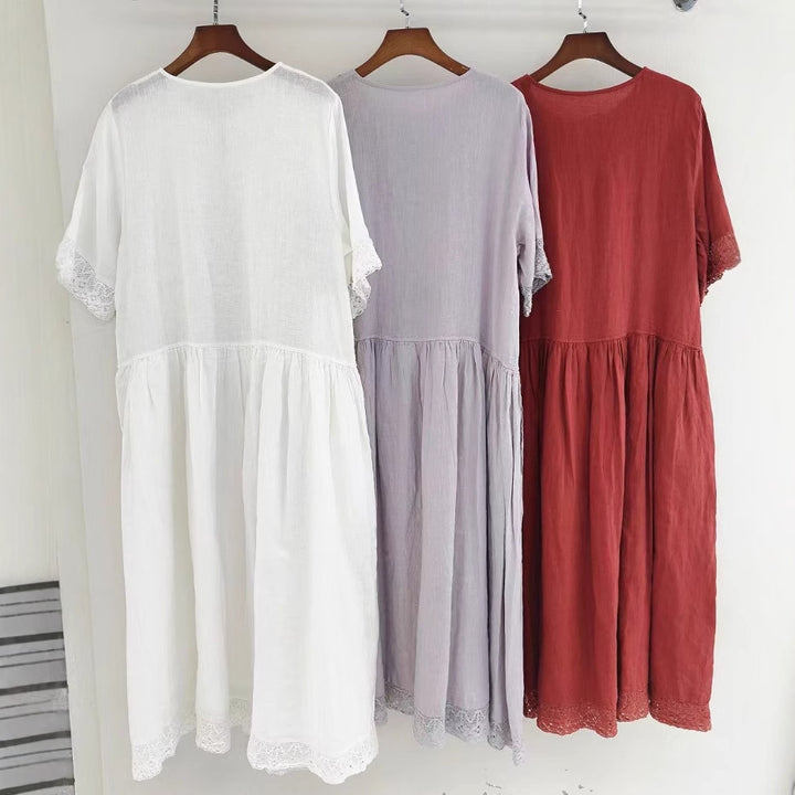 Dame Lettere Boho-Chic Maxi-Kjole med Blonder Stilla
