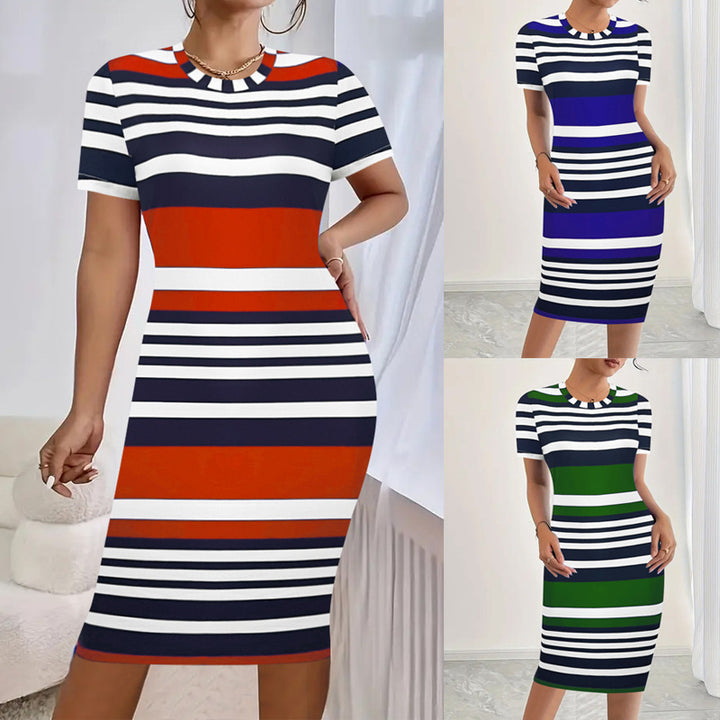 Dame Kort Striped Kjole Stilla