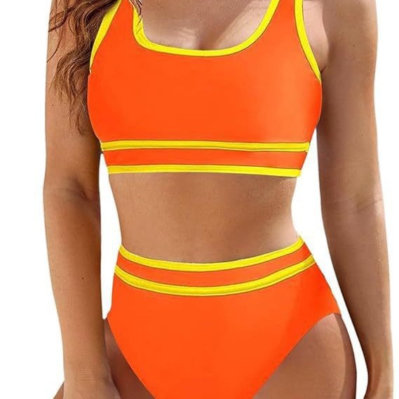 Damer Sporty Bikini-sæt med højtaljede bukser og brede stropper Stilla