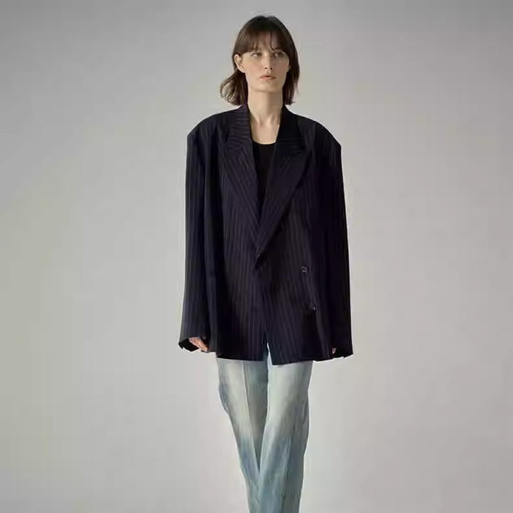 Kvinders elegante stribede jakkesæt blazer Stilla
