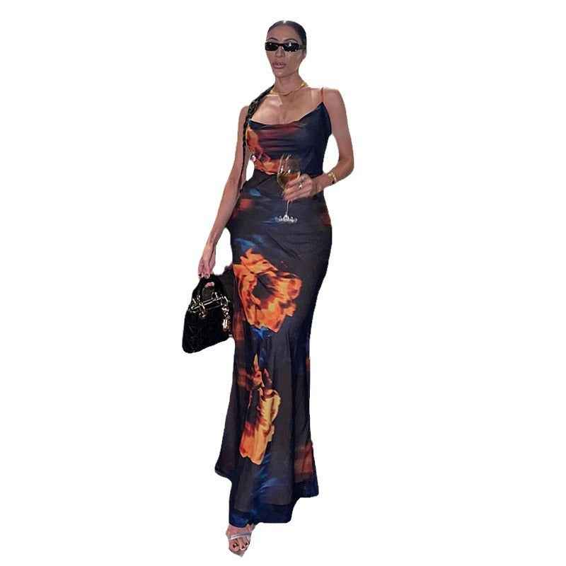 Dame Bodycon Maxikjole med Spaghetti-stropper Stilla