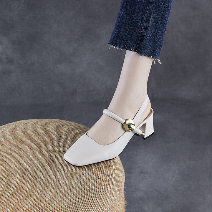 Dame elegante blokhæl Slingback pumps Stilla