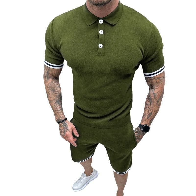 Herre Sports Poloshirt og Shorts-Sæt med åndbar materialeteknologi Stilla