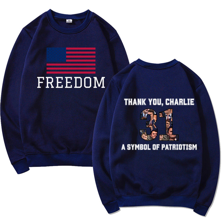 Kvinders sweatshirts med patriotisk tryk og blødt materiale Stilla