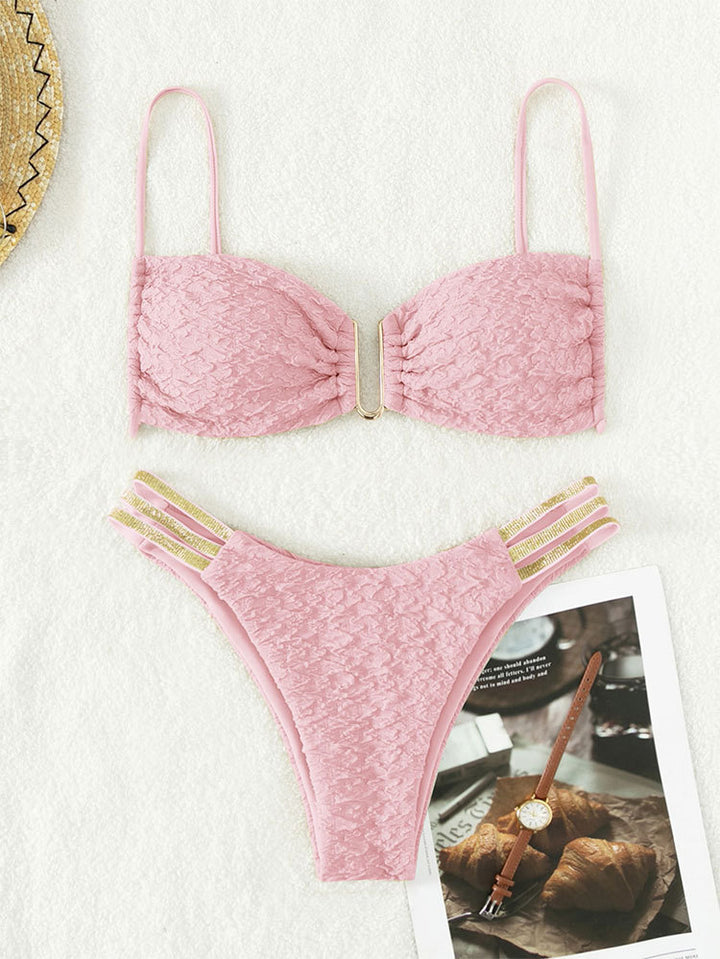 Dame Push-Up-Bikini med elegant ruffles design Skovae