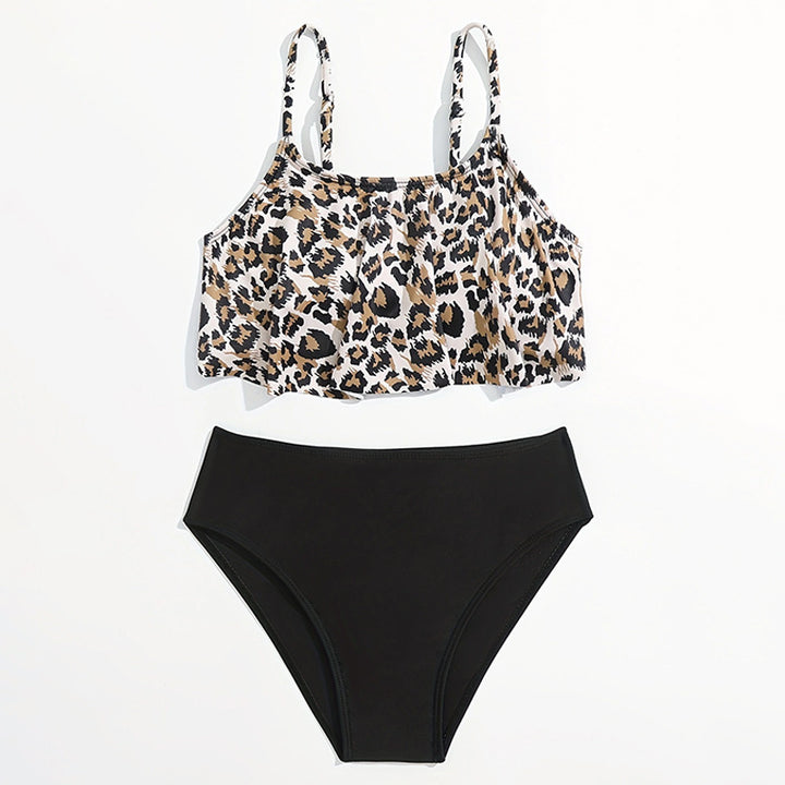 Dame Crop Top Højt Skåret Bikini Sæt Stilla