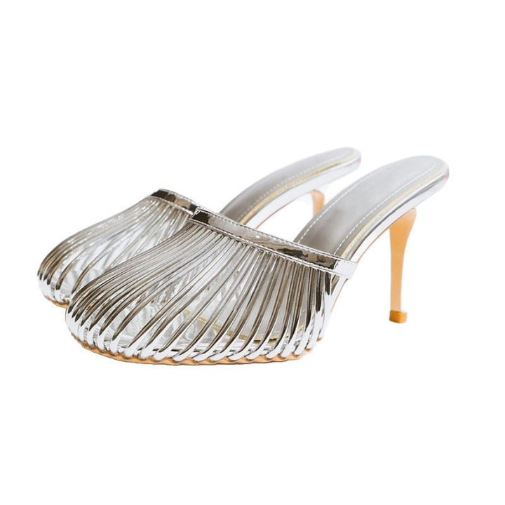 Femme Elegante Open-Toe Slingback Mules Stilla