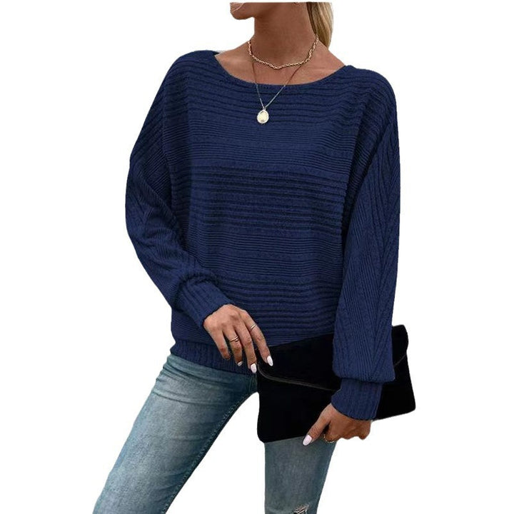 Dame afslappet strikpullover med bred pasform og ribdetaljer Stilla