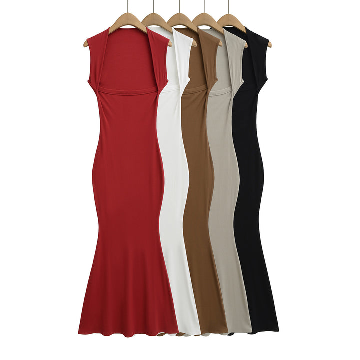 Femme Korte ærmer Rib Maxi kjole Stilla