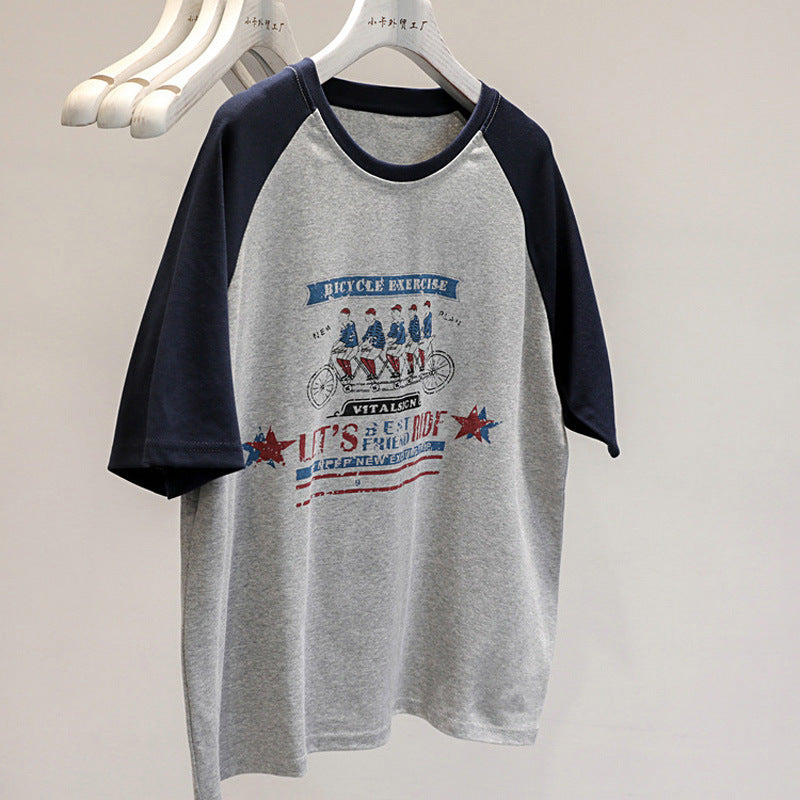 Femme Vintage Grafik Cykel T-Shirt Stilla