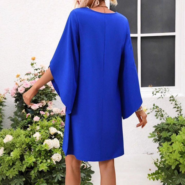 Dame Elegant Cape-Ærme Kjole Stilla