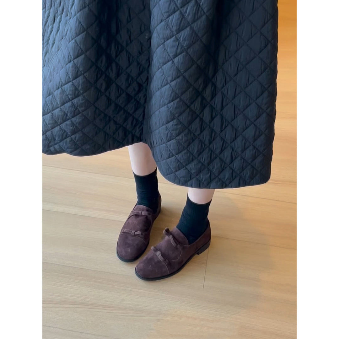 Dame Slip-On Suede Loafers med Sløjfedetaljer Stilla
