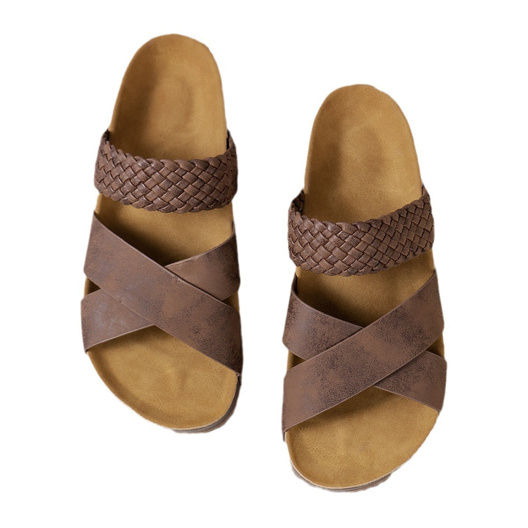 Dame Plateau-sandaler med flettet remdesign og skridsikker sål Stilla