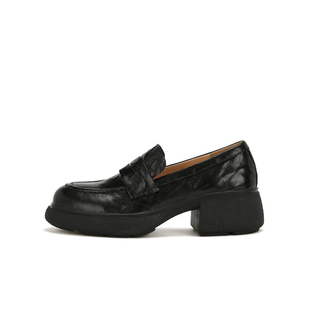 Dame Chunky Platform Loafers med dekorativ rem Stilla