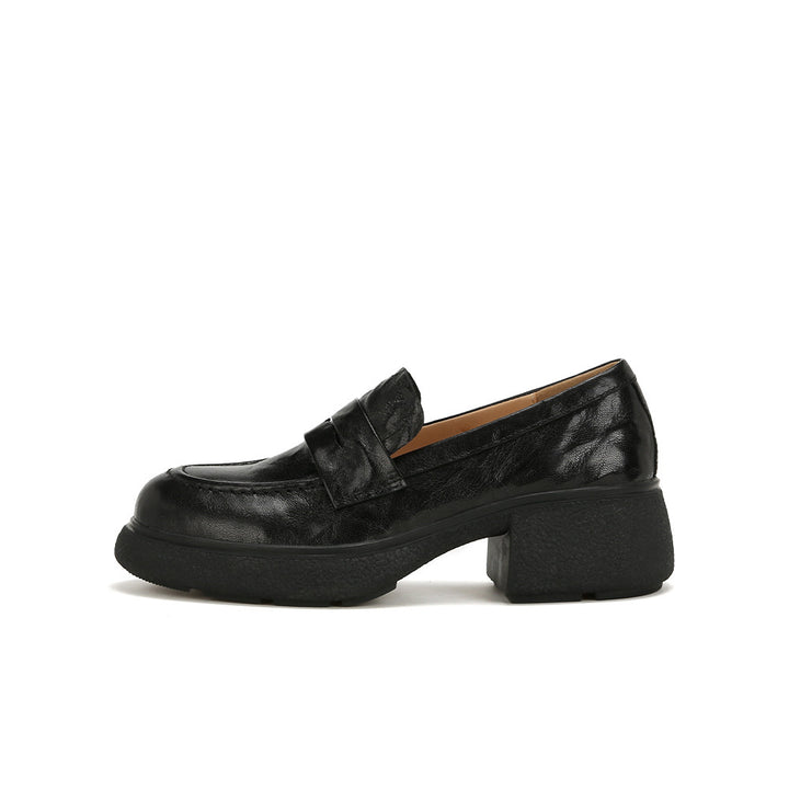 Dame Chunky Platform Loafers med dekorativ rem Stilla