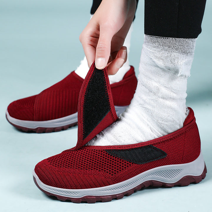 Dame Velcro-lukning Alsidige Walking Sneakers med åndbart mesh-overmateriale Stilla