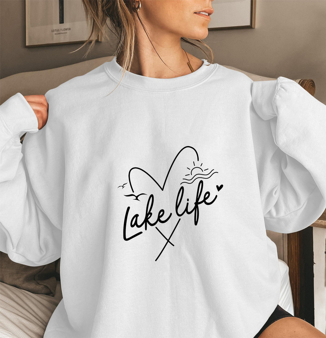 Kvinders sweatshirt med korte ærmer og hjerte motiv Stilla