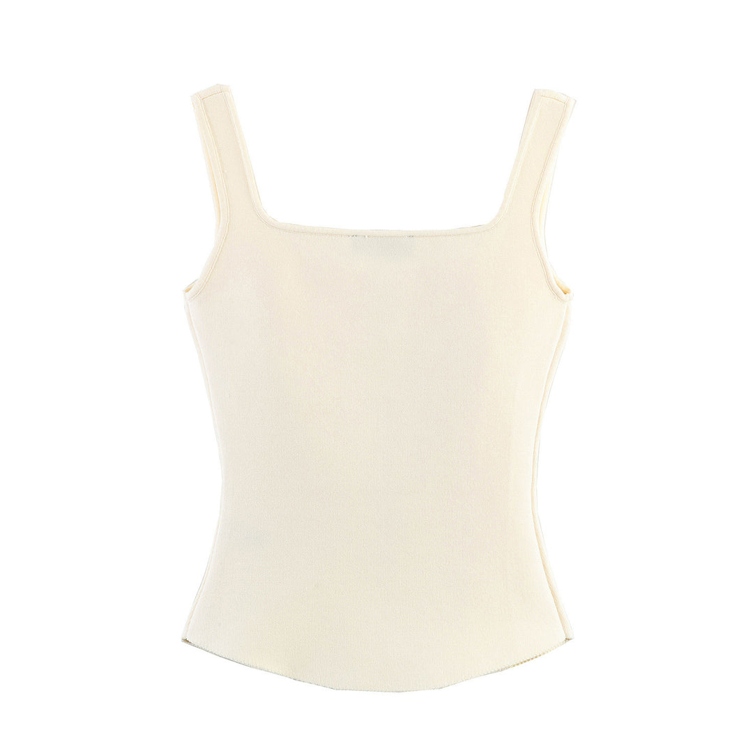 Dame figursyet camisole-top med firkantet udskæring og elastisk materiale Skovae