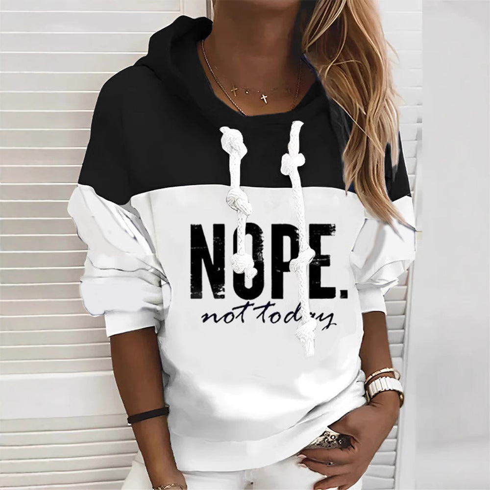 Kvinders afslappede hoodie med fashionable bogstaver Stilla