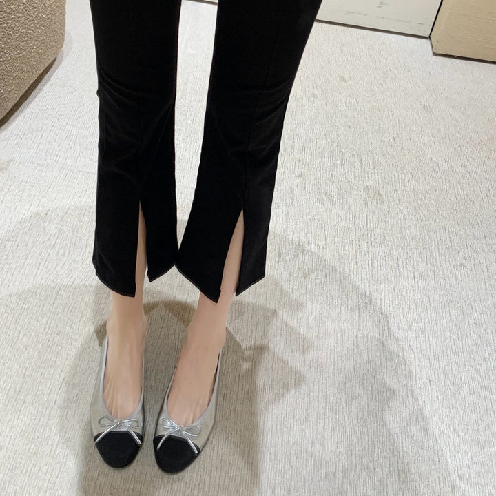 Dame Chic Sløjfe-Detalje Ballerina Flats Stilla